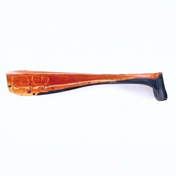 [FISH]rx RX Paddle Tail in Champagne Black Tip, 3.5" — handcrafted soft plastic bait for SoCal inshore bass