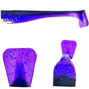 [FISH]rx RX Paddle Tail in Midnight Chovie, 3.5" — handcrafted soft plastic bait for SoCal inshore bass