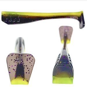 [FISH]rx RX Paddle Tail in Sour Smelt, 3.5" — handcrafted soft plastic bait for SoCal inshore bass