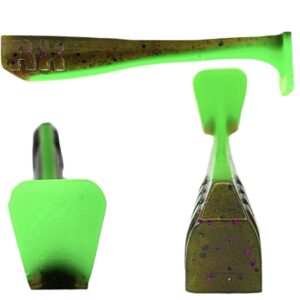 [FISH]rx RX Paddle Tail in Spottie Special, 3.5" — handcrafted soft plastic bait for SoCal inshore bass