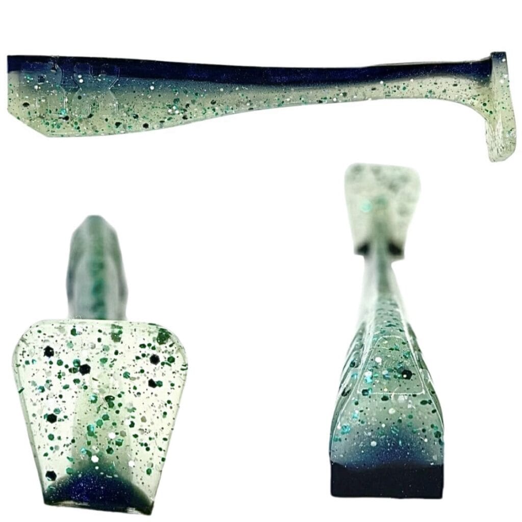 [FISH]rx RX Paddle Tail in Chovie, 3.5" — handcrafted soft plastic bait for SoCal inshore bass