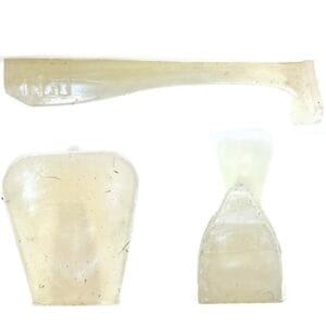 [FISH]rx RX Paddle Tail in Pearl, 3.5" — handcrafted soft plastic bait for SoCal inshore bass