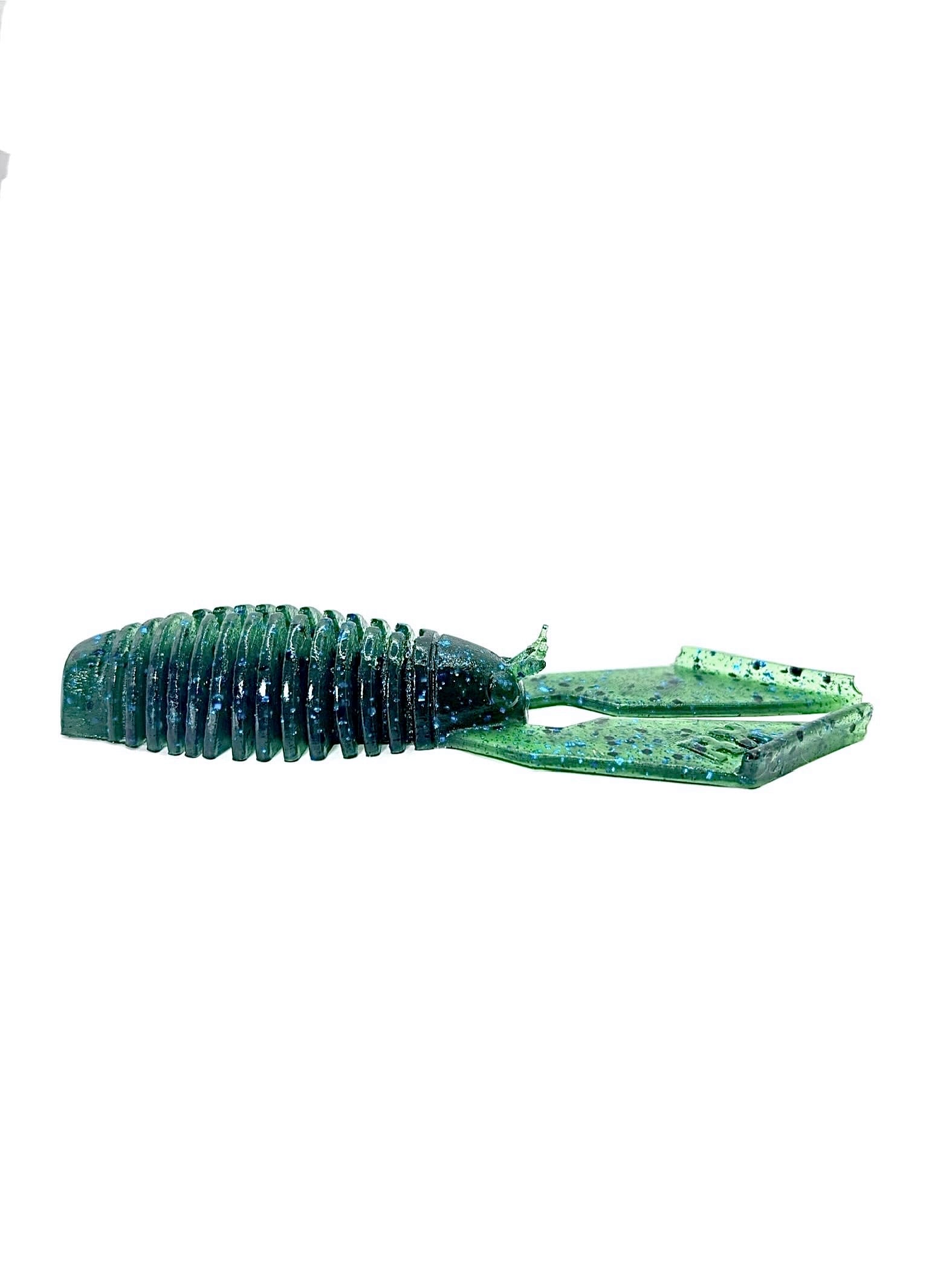 [FISH]rx RX Skeleton Craw in Watermelon Blue, 3.25" — handcrafted soft plastic bait for SoCal inshore bass