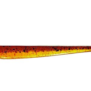 [FISH]rx RX Slug in Fireball, 4" — handcrafted soft plastic bait for SoCal inshore bass