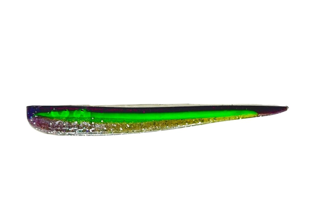[FISH]rx RX Slug in Lavender Shad, 4" — handcrafted soft plastic bait for SoCal inshore bass