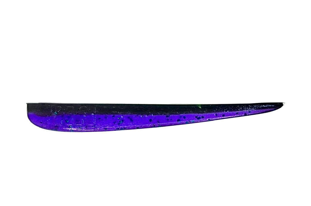 [FISH]rx RX Slug in Midnight Chovie, 4" — handcrafted soft plastic bait for SoCal inshore bass