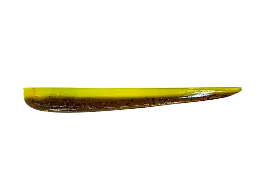 [FISH]rx RX Slug in Sour Smelt, 4" — handcrafted soft plastic bait for SoCal inshore bass