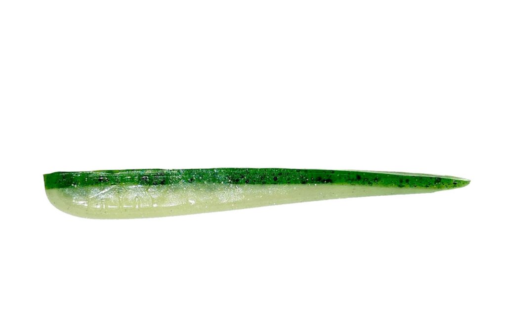 [FISH]rx RX Slug in Watermelon Pearl, 4" — handcrafted soft plastic bait for SoCal inshore bass