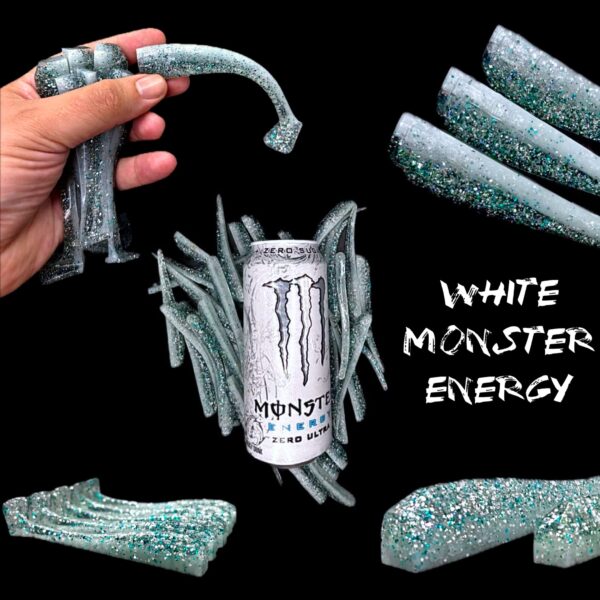 RX Slugs and RX Paddle Tails, White Monster Energy