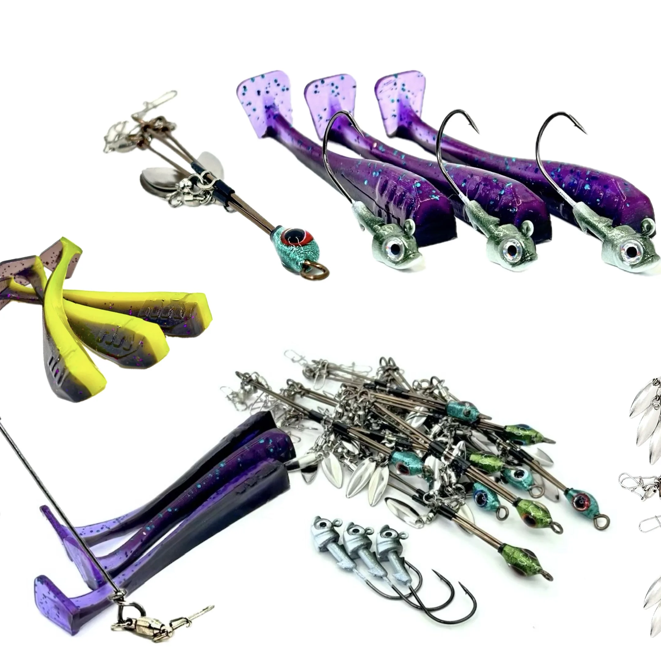 A variety of RX C-Rigs, RX Paddle Tails, RX Spinners and RX Roll Heads.