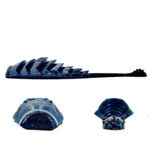 [FISH]rx RX Dragon Tail in Black N Blue, 3.25" — handcrafted soft plastic bait for SoCal inshore bass