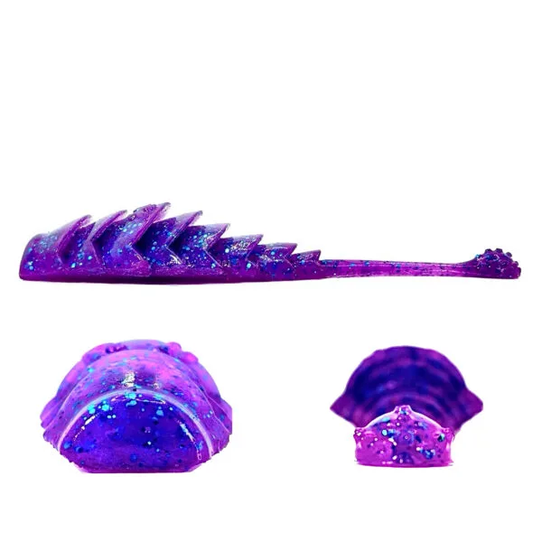 [FISH]rx RX Dragon Tail in June Bug, 3.25" — handcrafted soft plastic bait for SoCal inshore bass