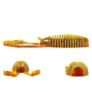 [FISH]rx RX Skeleton Craw in Cricket, 3.25" — handcrafted soft plastic bait for SoCal inshore bass