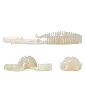 [FISH]rx RX Skeleton Craw in Pearl, 3.25" — handcrafted soft plastic bait for SoCal inshore bass