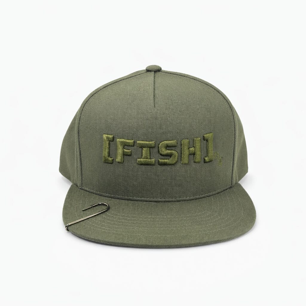 [FISH]rx Snapback – Olive with Olive Logo