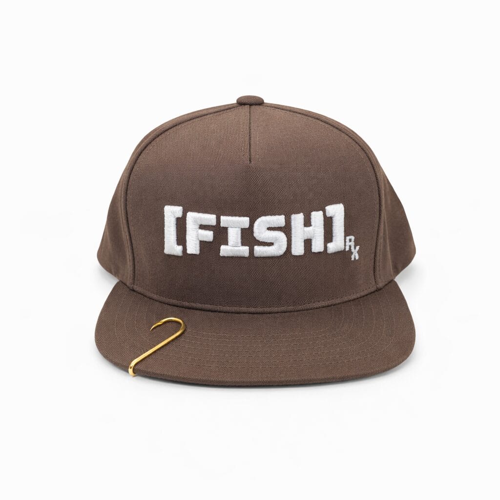 [FISH]rx Snapback – Brown with White Logo