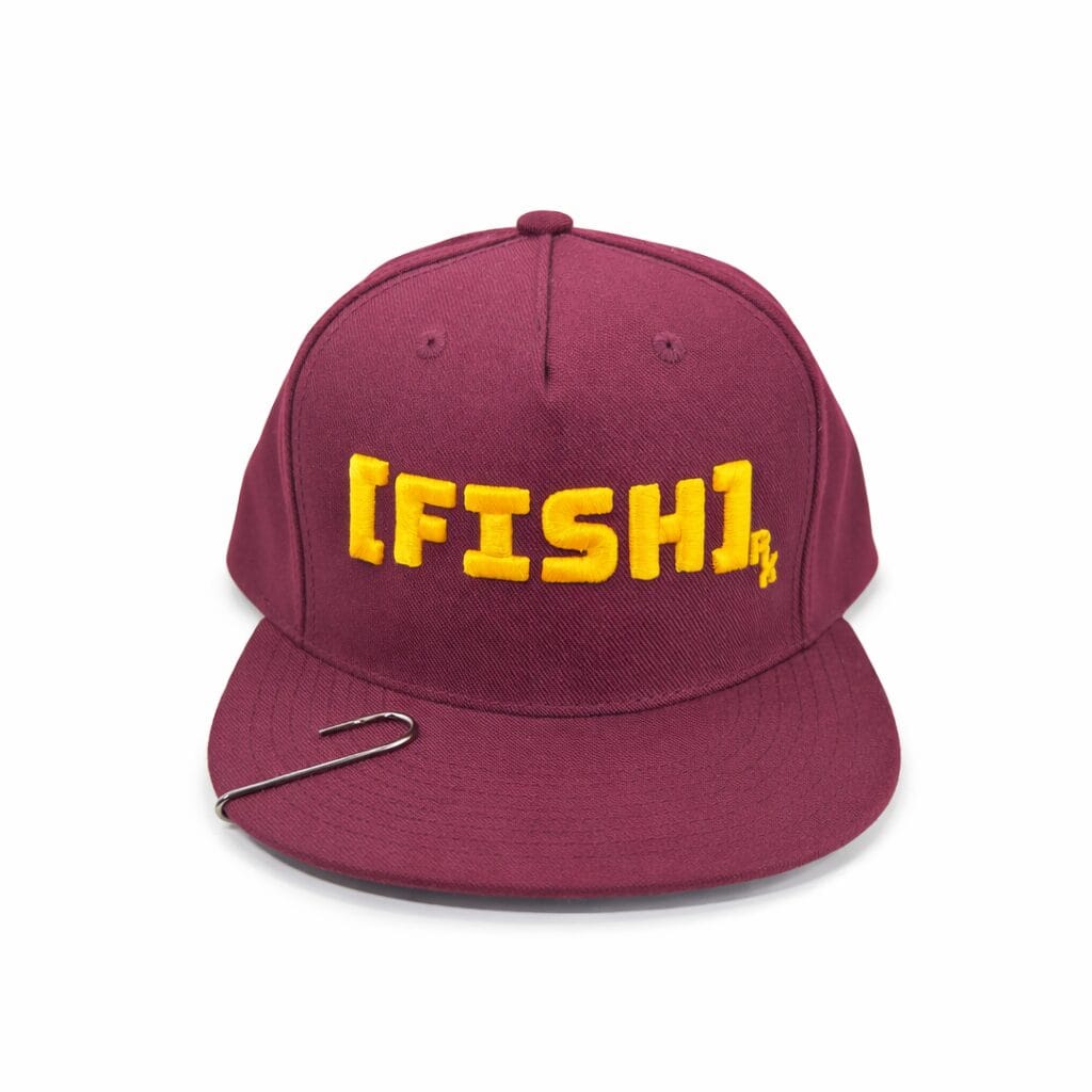 [FISH]rx Snapback – Burgandy with Gold Logo