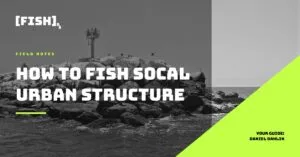 The Marina del Rey (MDR) breakwater with birds resting on the top. A text overlay reads How to Fish SoCal Urban Structure and has the [FISH]rx logo.